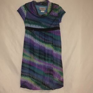 Blue Green Print Dress